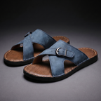 Men’s Leather Slide Sandals – Open Toe Summer Shoes