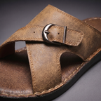 Men’s Leather Slide Sandals – Open Toe Summer Shoes