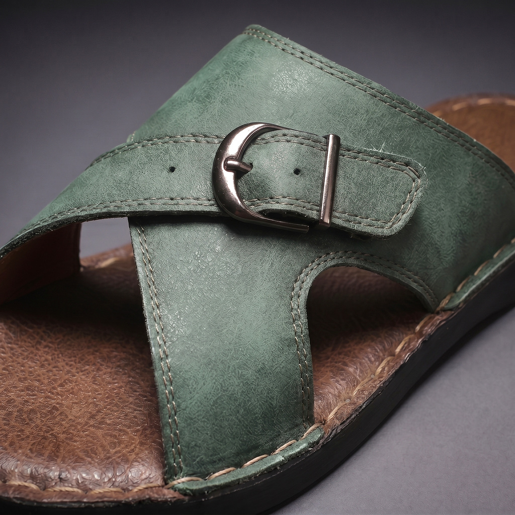Men’s Leather Slide Sandals – Open Toe Summer Shoes