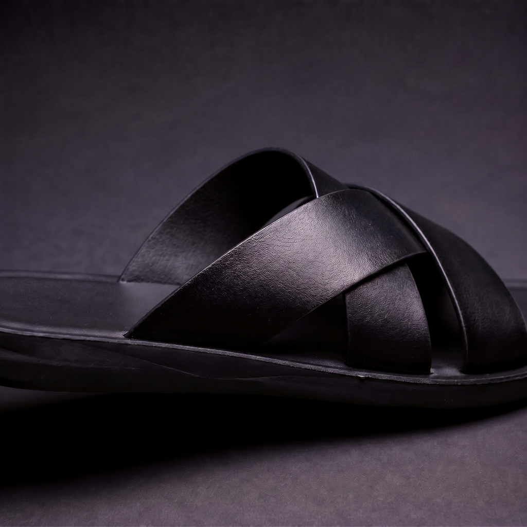Men’s Leather Cross Sandals – Adjustable Summer Shoes