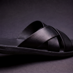 Men’s Leather Cross Sandals – Adjustable Summer Shoes