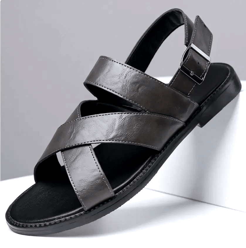 Men’s Leather Sandals – Classic Adjustable Summer Shoes