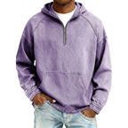Men's Washed Quarter-Zip Hoodie