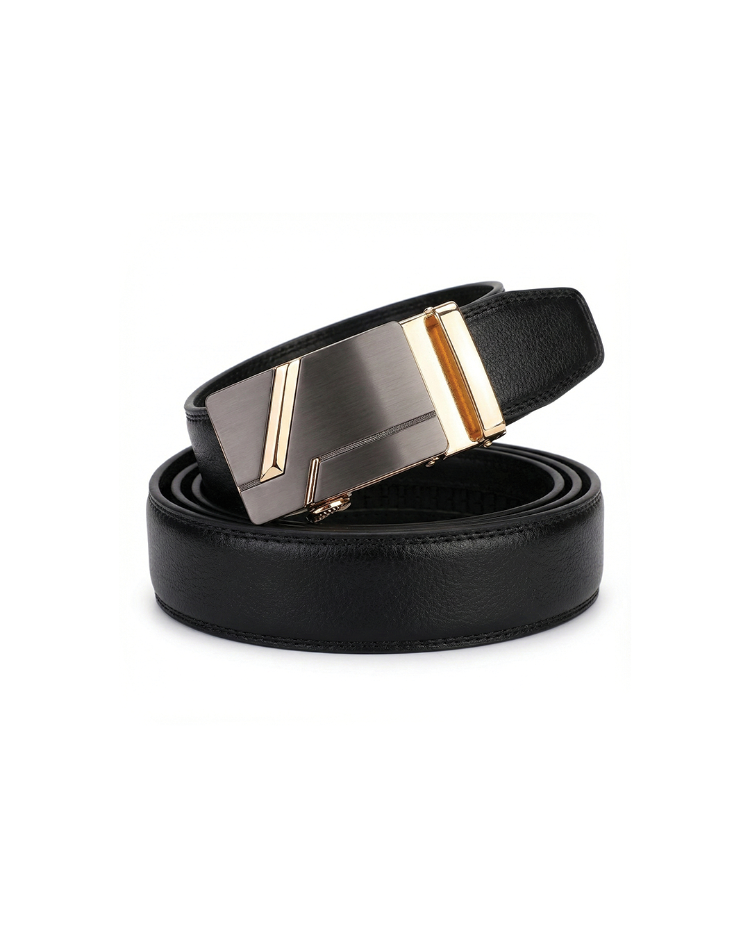 Men's Cowhide Leather Belt | Geometric Buckle
