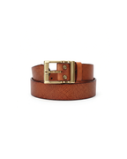 Men's Cowhide Leather Belt Solid Brass Pin Buckle