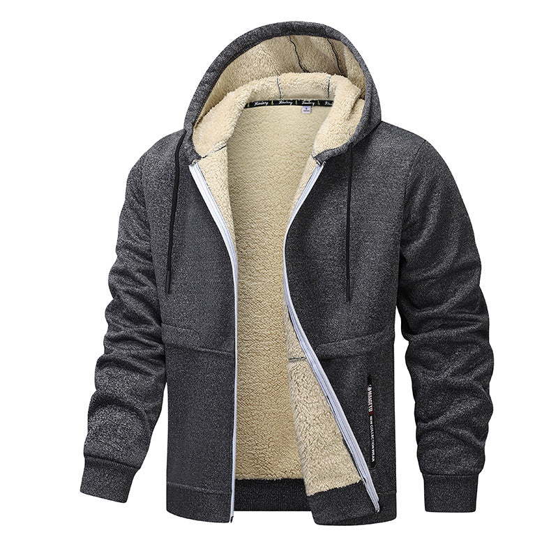 Men’s Heavyweight Sherpa Lined Zip Hoodie Jacket
