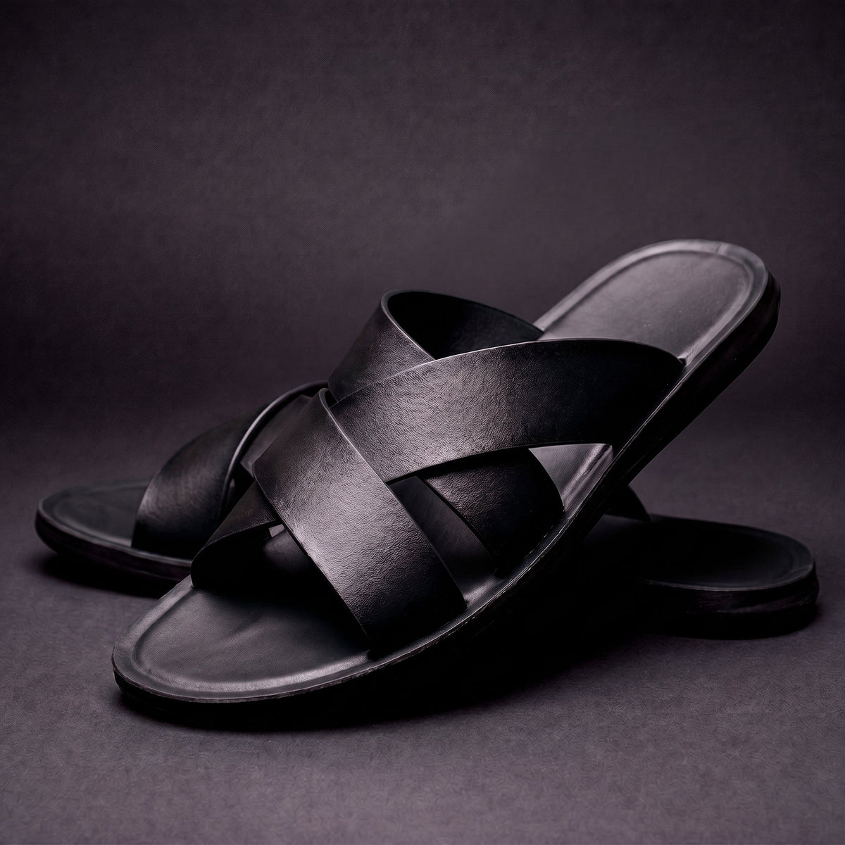Men’s Leather Cross Sandals – Adjustable Summer Shoes