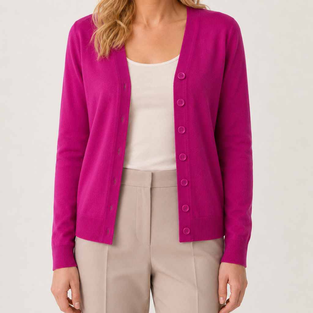 Women’s V-Neck Button-Front Knit Cardigan