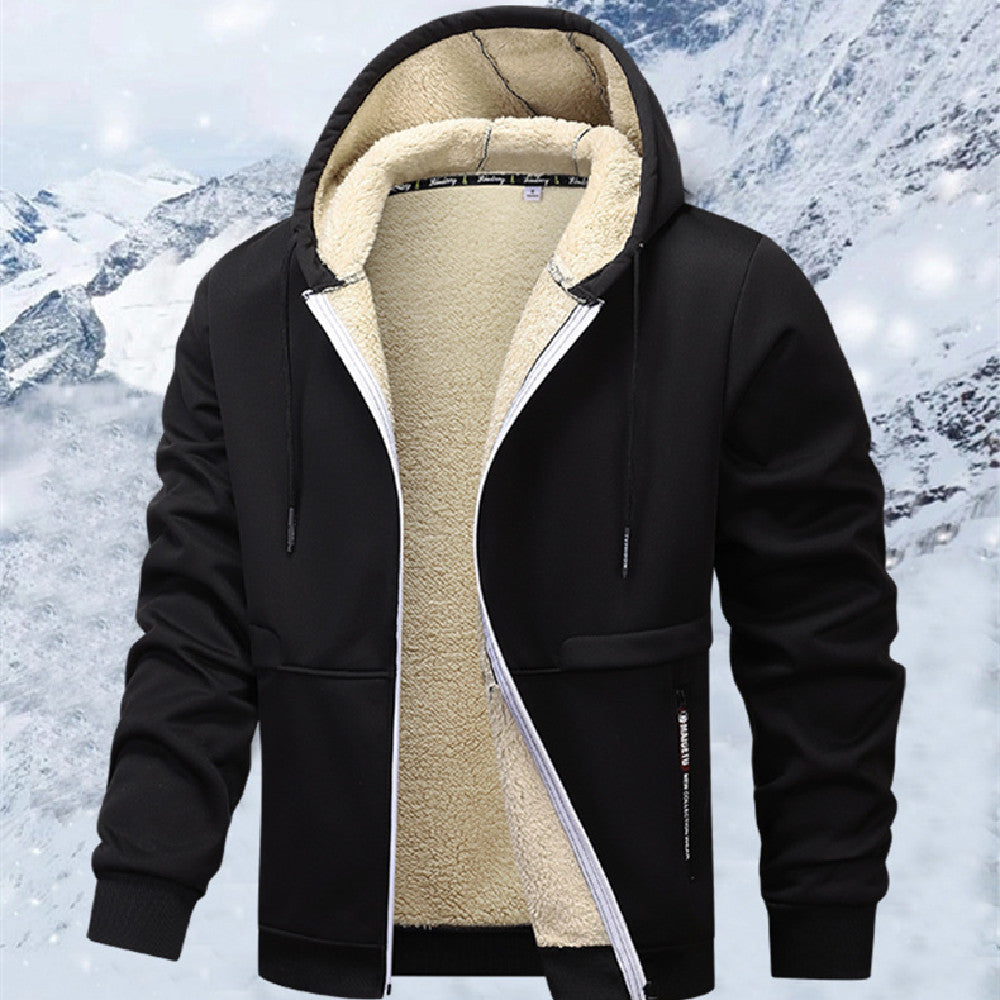 Men’s Heavyweight Sherpa Lined Zip Hoodie Jacket