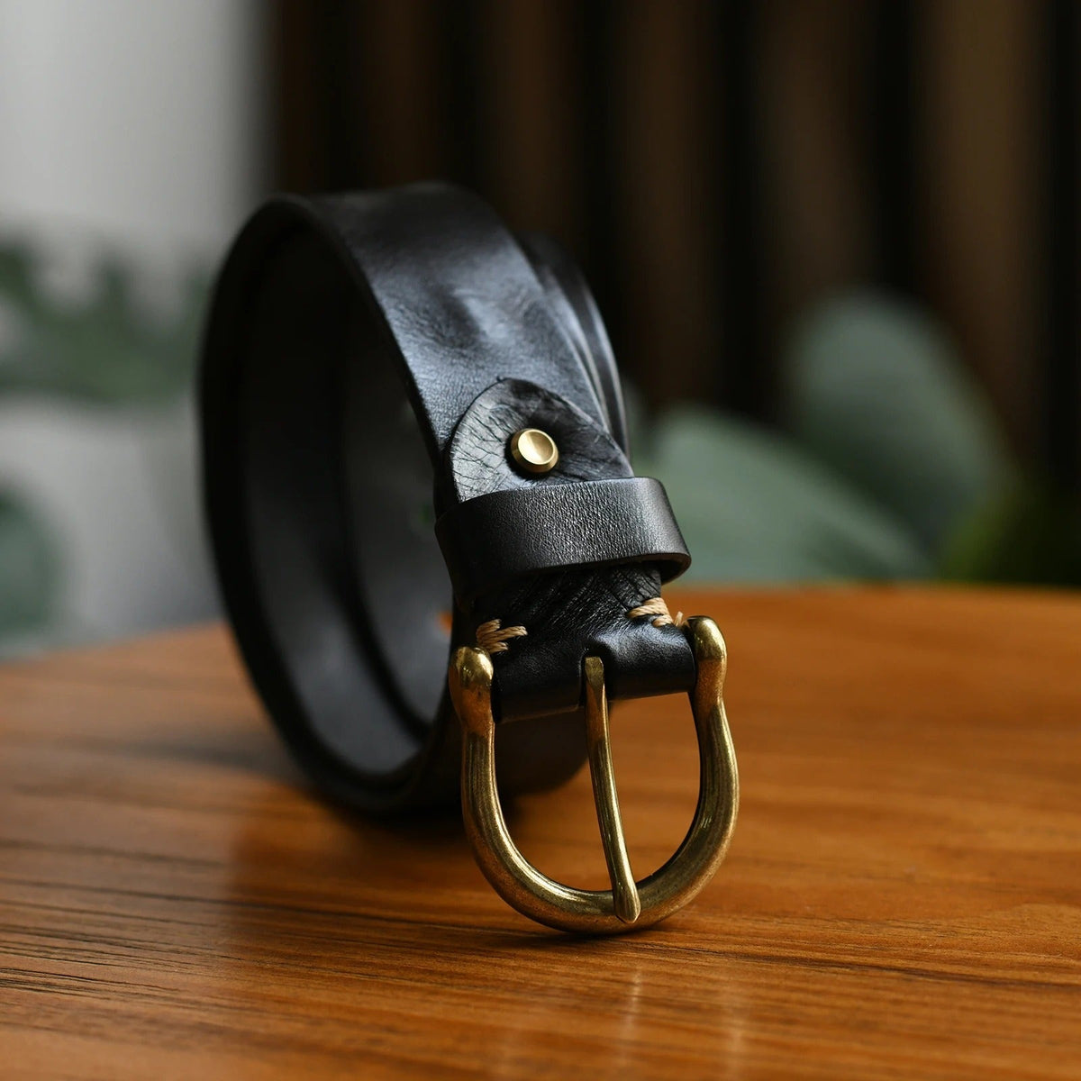 Men's Cowhide Leather Belt | Durable Buckle