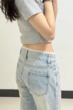 Women’s Washed Slim Flared Denim Trousers