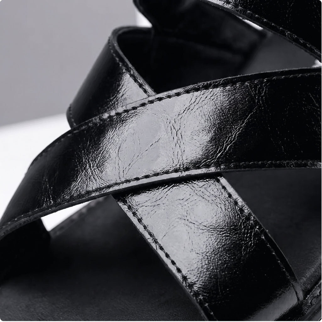 Men’s Leather Sandals – Classic Adjustable Summer Shoes