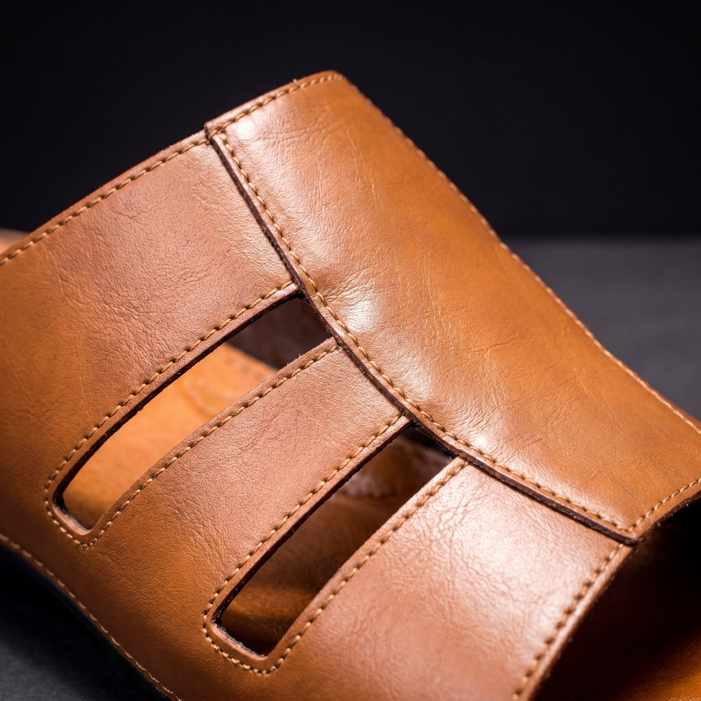 Men’s Leather Sandals – Adjustable Casual Summer Shoes