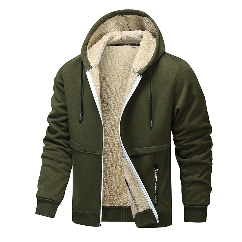 Men’s Heavyweight Sherpa Lined Zip Hoodie Jacket