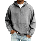 Men's Washed Quarter-Zip Hoodie