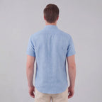 Men's Linen Short Sleeve Shirt - Lightweight Casual Button Down