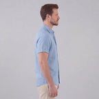 Men's Linen Short Sleeve Shirt - Lightweight Casual Button Down
