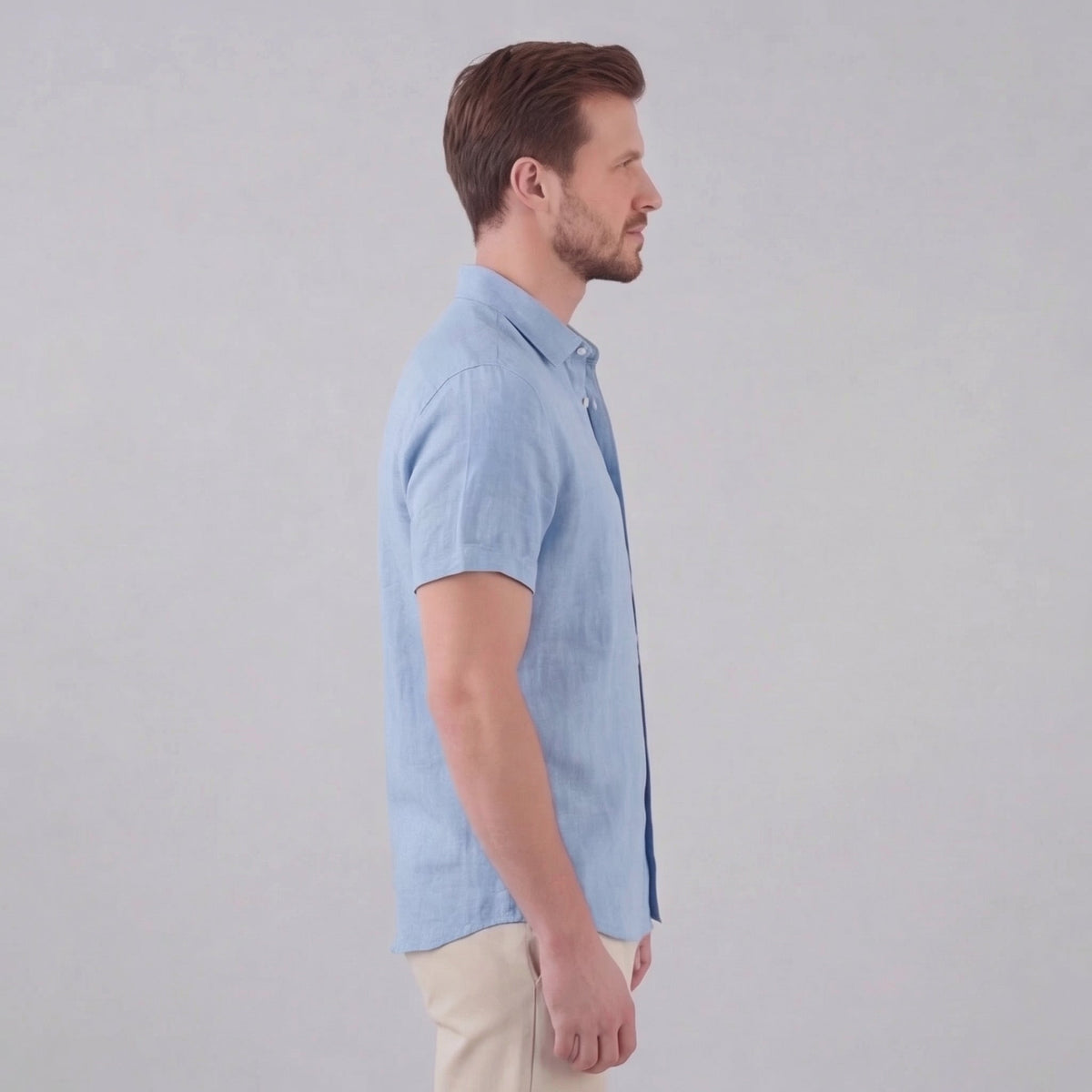Men's Linen Short Sleeve Shirt - Lightweight Casual Button Down