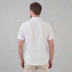 Men's Linen Short Sleeve Shirt - Lightweight Casual Button Down