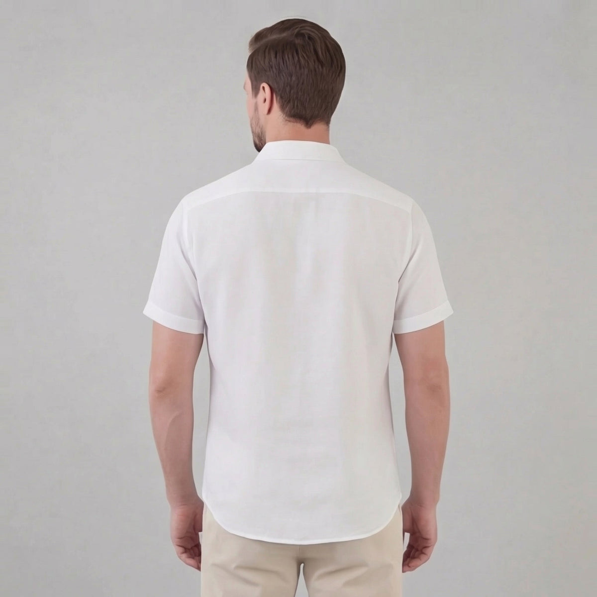 Men's Linen Short Sleeve Shirt - Lightweight Casual Button Down