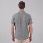 Men's Linen Short Sleeve Shirt - Lightweight Casual Button Down