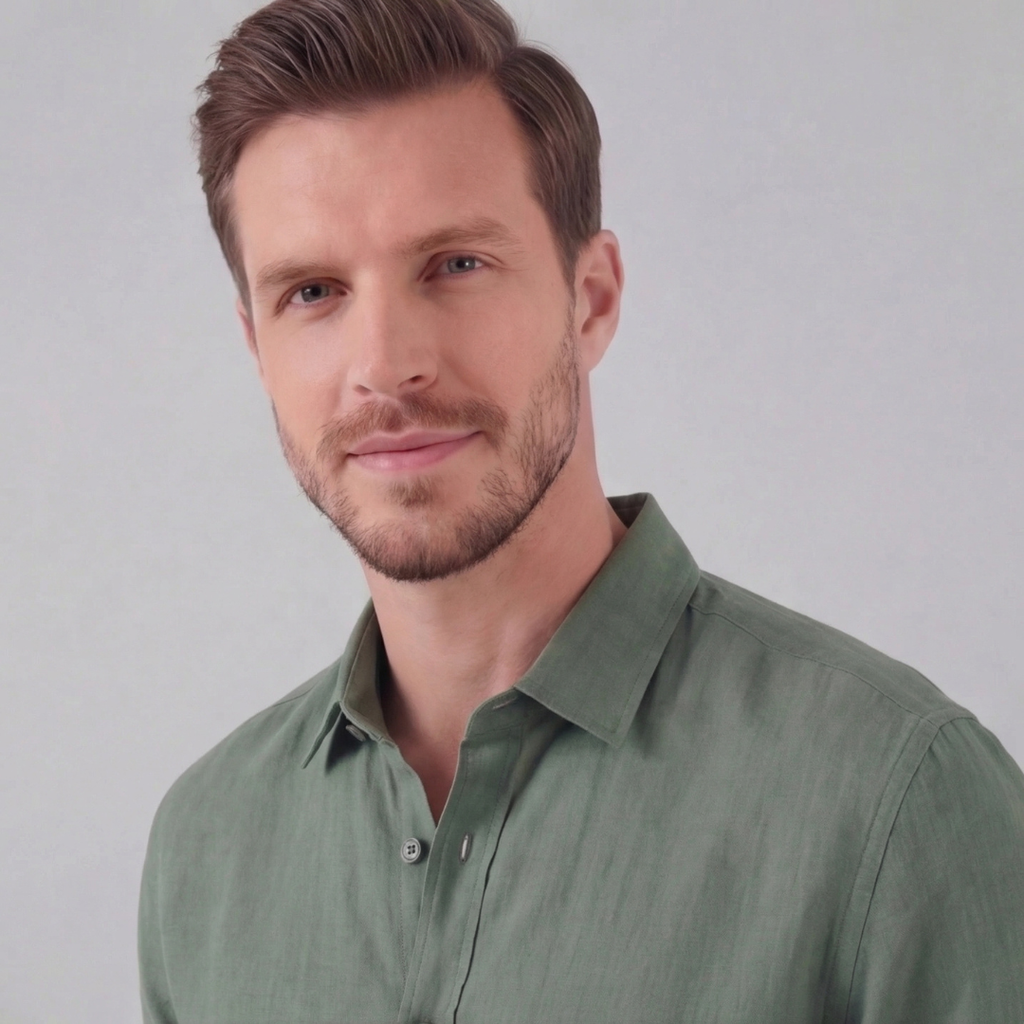 Men's Linen Short Sleeve Shirt - Lightweight Casual Button Down