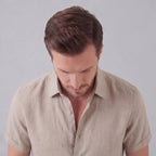 Men's Linen Short Sleeve Shirt - Lightweight Casual Button Down