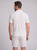 Men's Ribbed Knit Polo Set - 2-Piece Casual Co-Ord Outfit