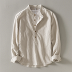 Shoreline Linen Henley Shirt - Men's Premium Casual Top