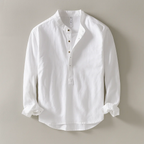 Shoreline Linen Henley Shirt - Men's Premium Casual Top