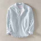Shoreline Linen Henley Shirt - Men's Premium Casual Top