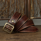 Men's Cowhide Leather Belt Classic Dress Casual Buckle