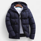 Men's Quilted Hooded Refined Puffer Jacket | Winter Coat