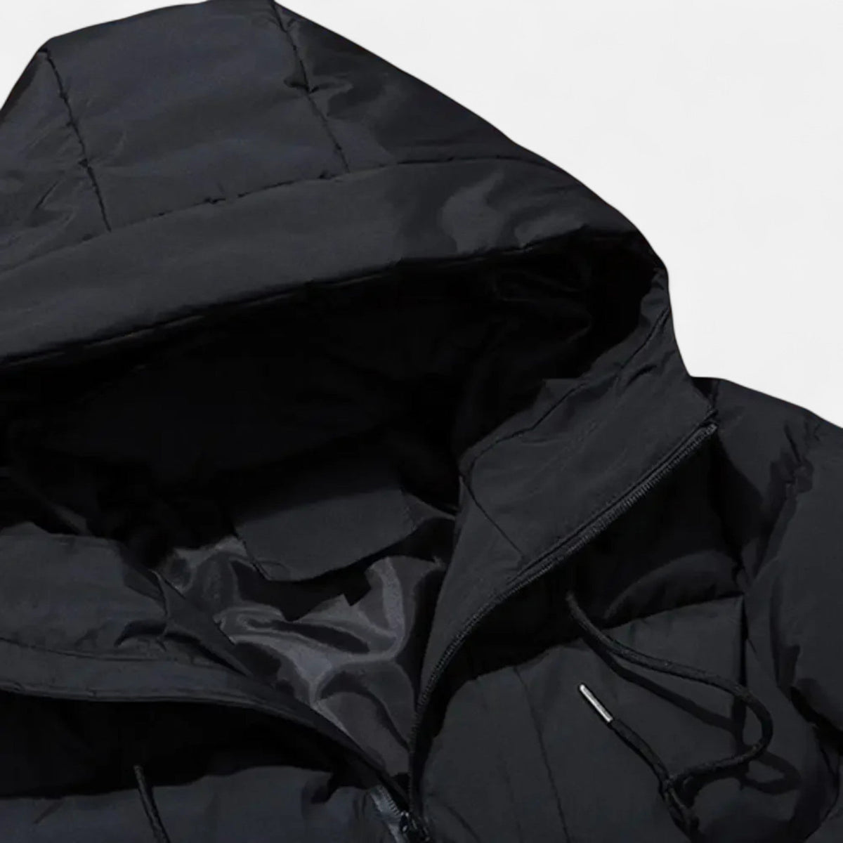 Men's Quilted Hooded Refined Puffer Jacket | Winter Coat