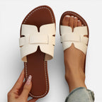 Women’s Leather Open Toe Flat Sandals