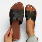 Women’s Leather Open Toe Flat Sandals