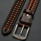 Men's Braided Cowhide Leather Belt