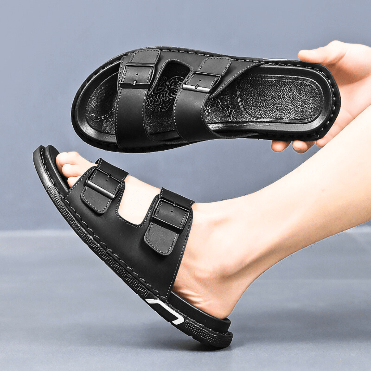 Men’s Marcello Leather Sandals – Casual Summer Shoes