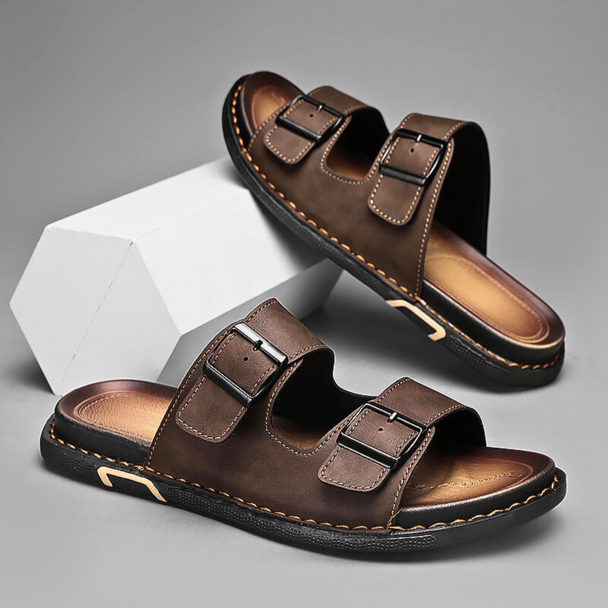 Men’s Marcello Leather Sandals – Casual Summer Shoes