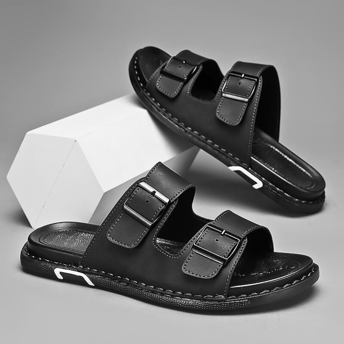 Men’s Marcello Leather Sandals – Casual Summer Shoes