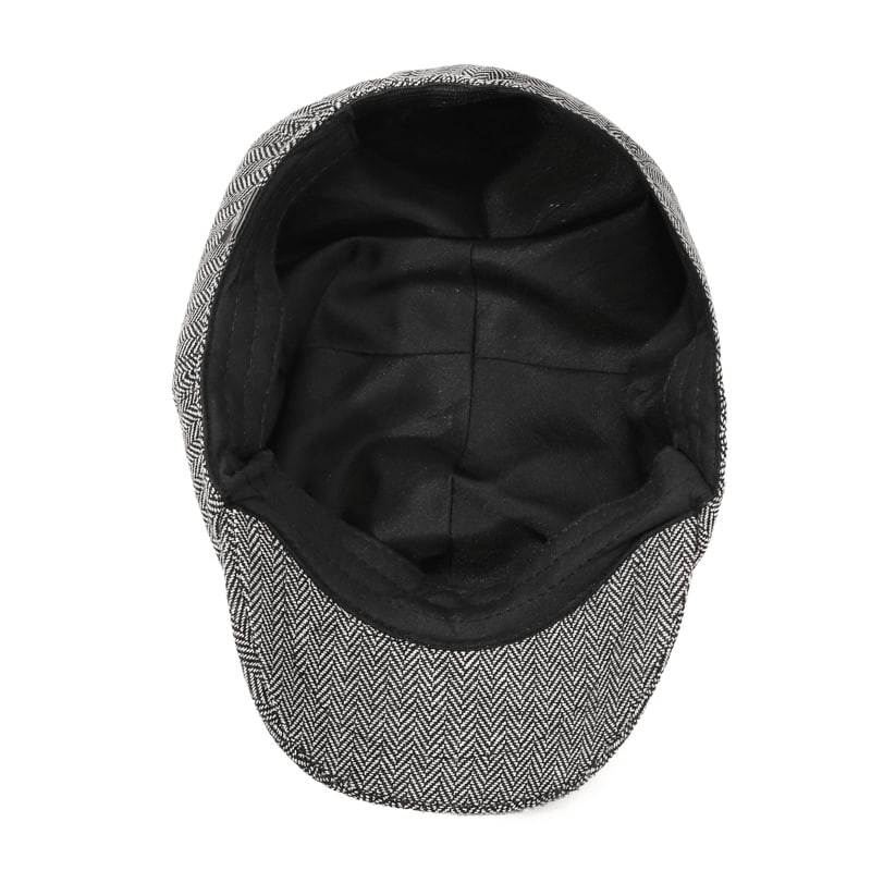Men’s Herringbone Flat Cap – Classic Wool Blend