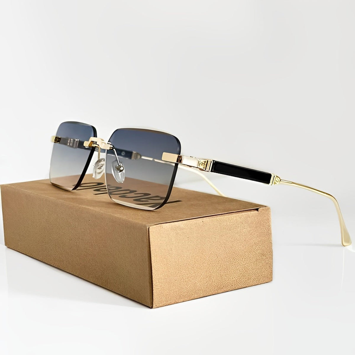 Mia Retro Square Gold Titanium Frame Sunglasses
