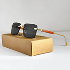Mia Retro Square Gold Titanium Frame Sunglasses