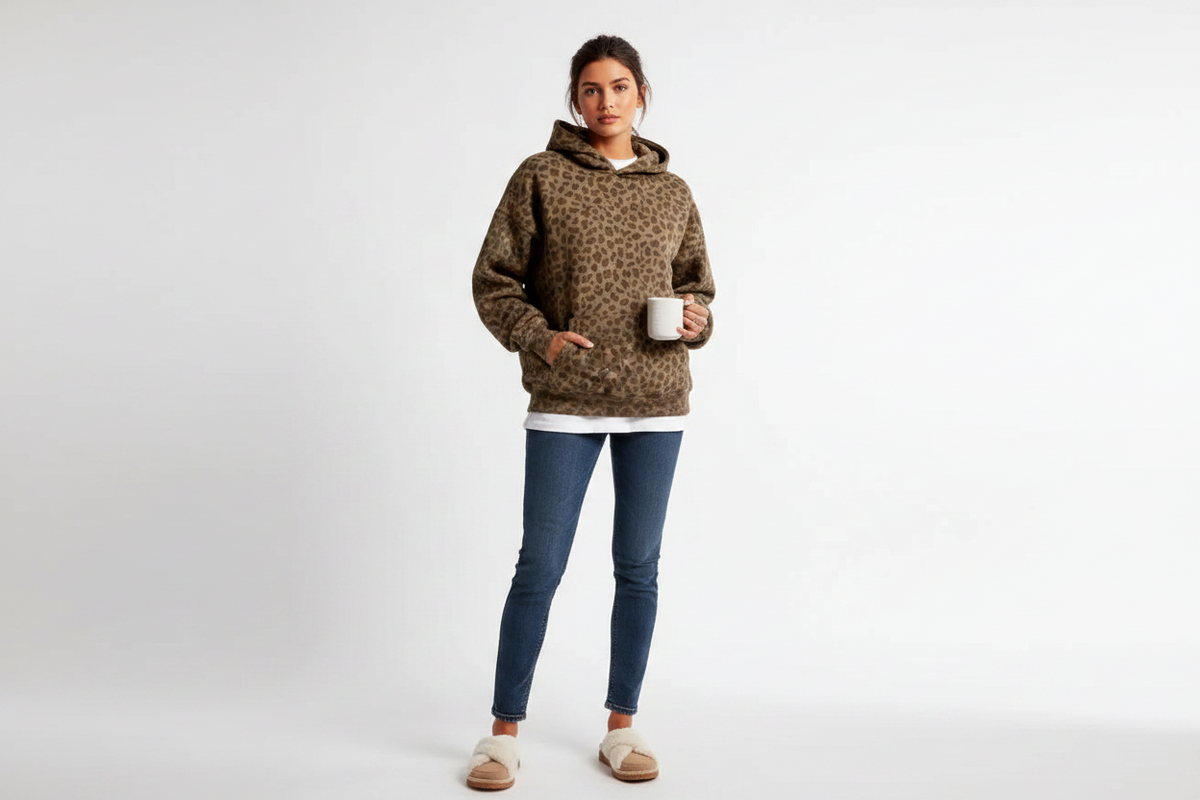 Women's Leopard Print Hoodie – Long Sleeve