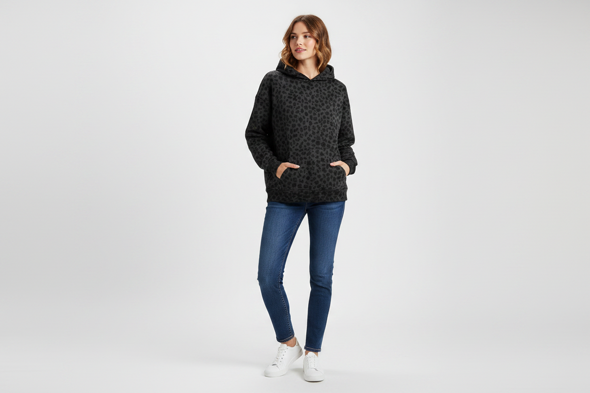 Women's Leopard Print Hoodie – Long Sleeve